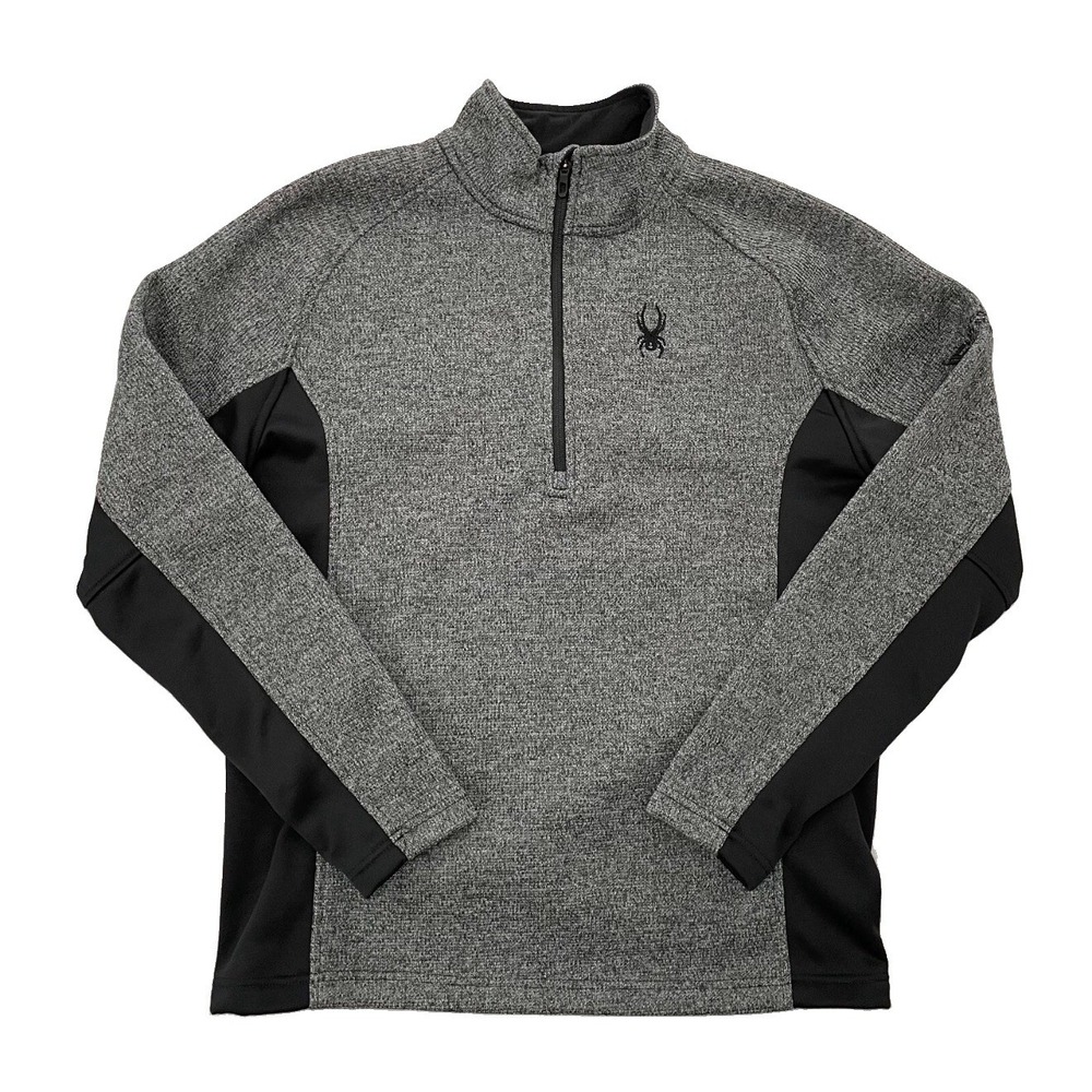 Spyder Outbound 1/2 Zip Men's M Gray Long Sleeve Fleece Lined Pullover Jacket